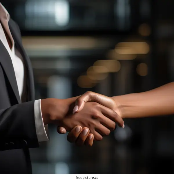 Two people of African descent shaking hands