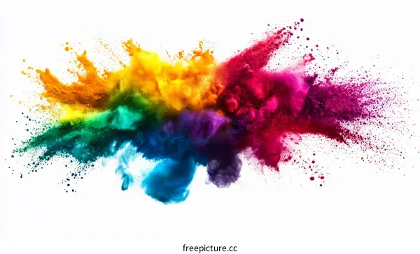 Colorful Explosion of Powder