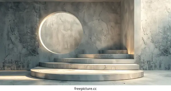 Modern Concrete Staircase: Geometric Architecture and Design