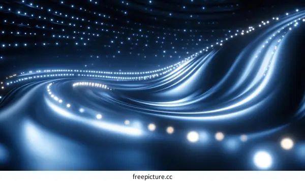 Abstract Blue Light Wave Background Design