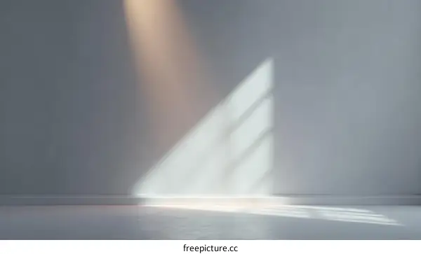 Empty Modern Minimalist Studio Room with Light and Shadow