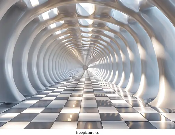 Futuristic Checkered Tunnel