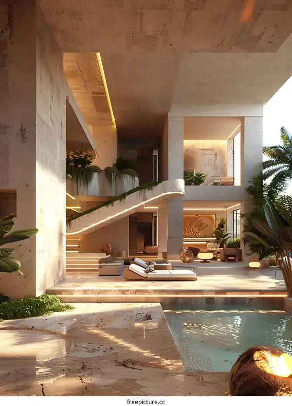 Indoor swimming pool and lounge