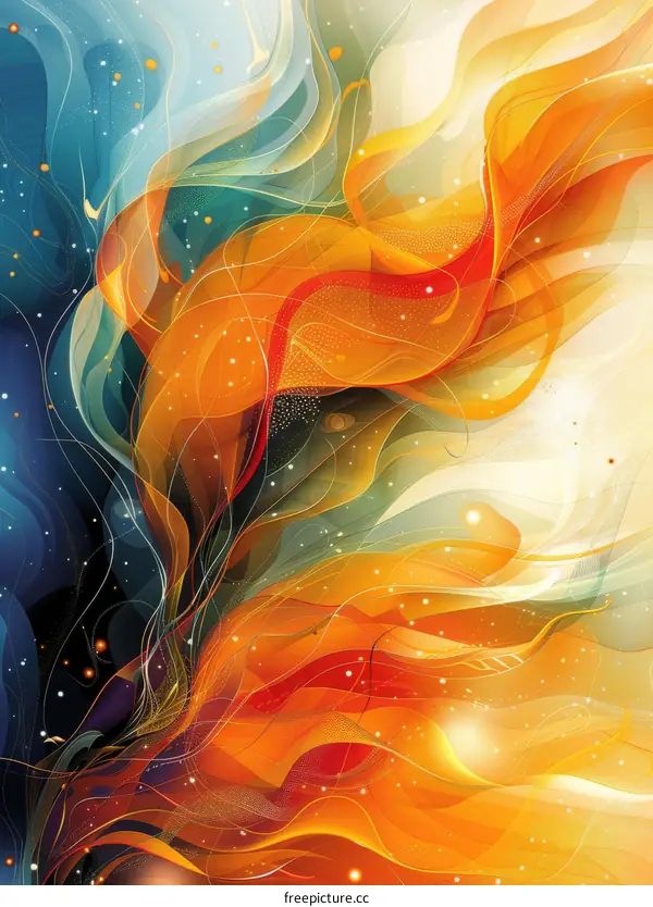 Abstract Expressionist Painting with Vibrant Colors