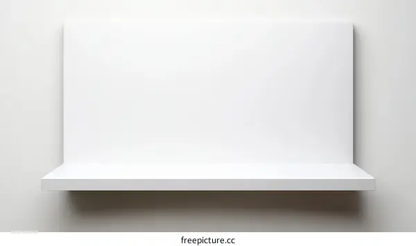 Empty White Shelf Against a Wall
