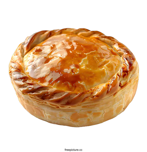 [Transparent Background PNG]A delicious-looking meat pie with a golden crust