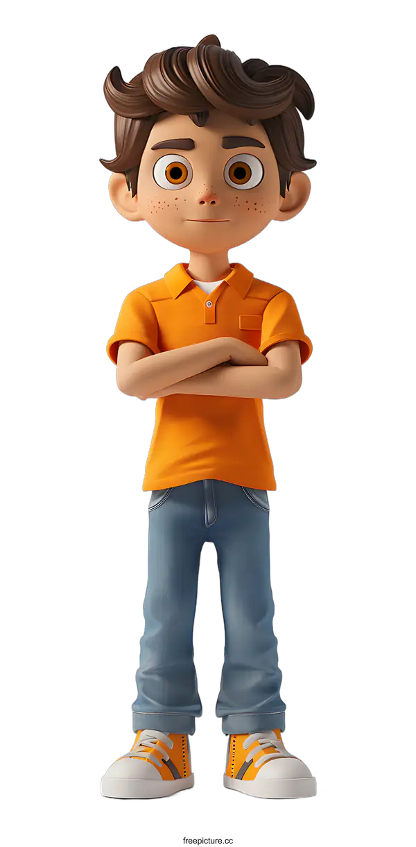 [Transparent Background PNG]3D rendering of a boy