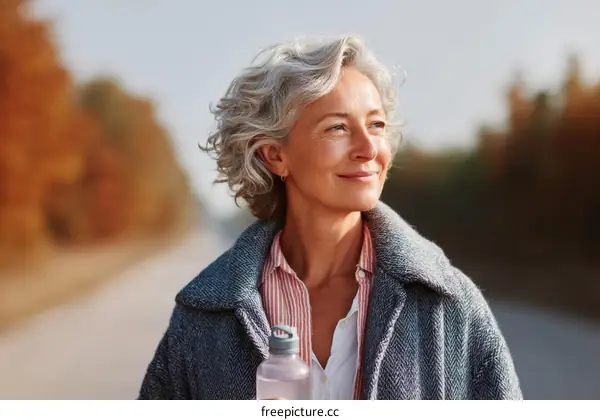 Thoughtful Woman Outdoors Autumn Day