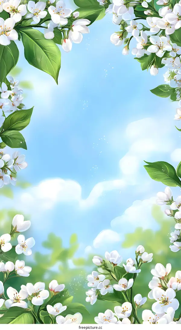 Spring Blossom Frame Illustration