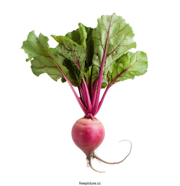 [Transparent Background PNG]Fresh Red Beetroot with Green Leaves