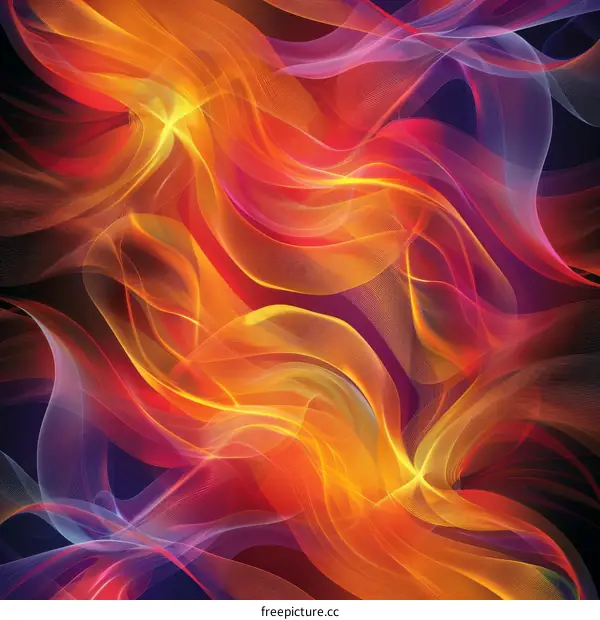 Abstract Colorful Flames
