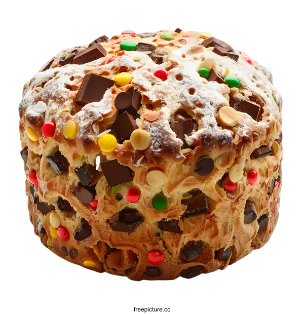 [Transparent Background PNG]A close-up image of a traditional Italian Christmas cake