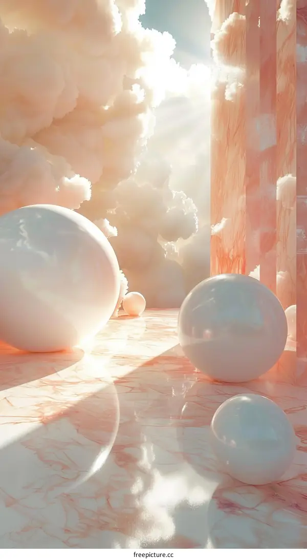 Abstract Pastel Pink Cloudscape Sphere