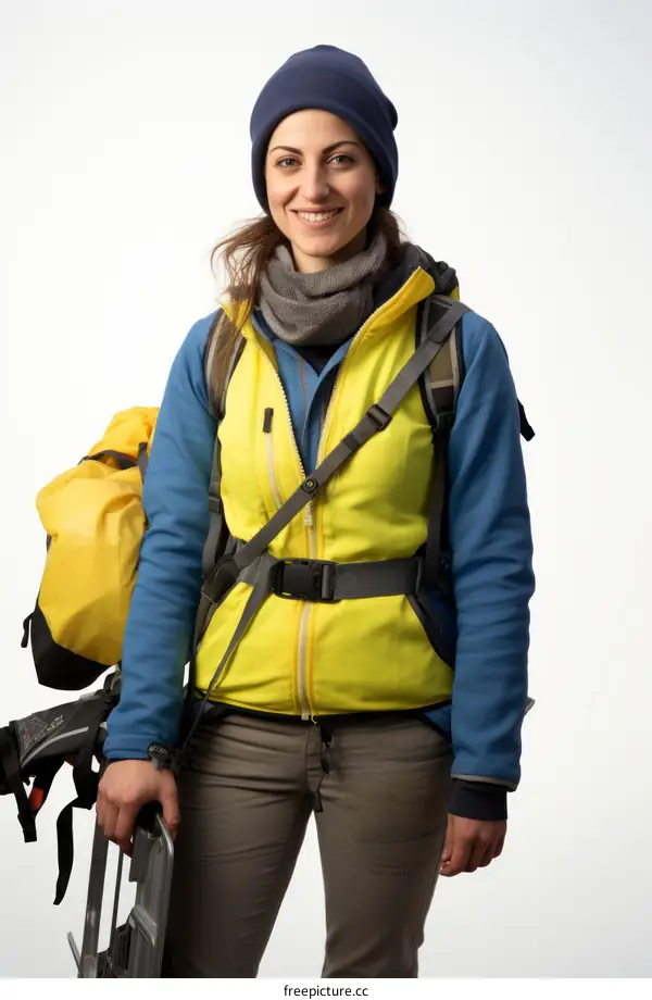 Portrait of a smiling woman in winter gear