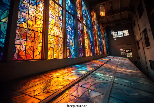 Stunning Stained Glass Windows in an Old Building