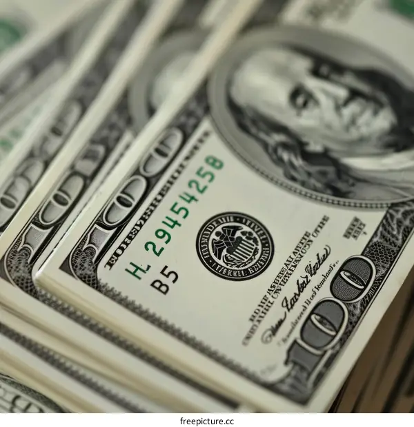 Stack of 100 dollar bills