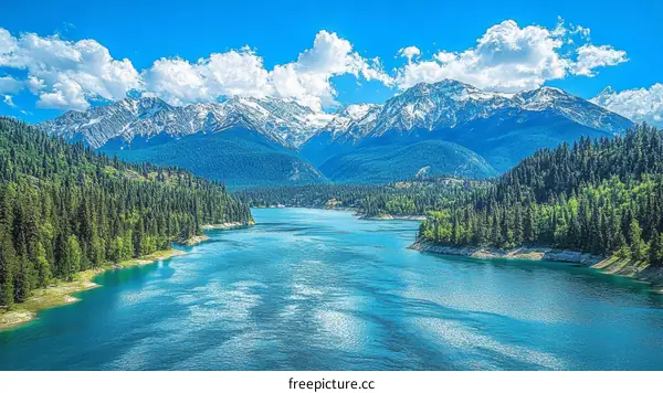 Majestic Mountain Lake Scenery