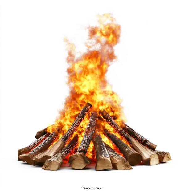 [Transparent Background PNG]Burning Wood Pile Illustration