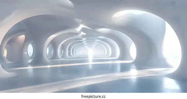 Futuristic White Corridor