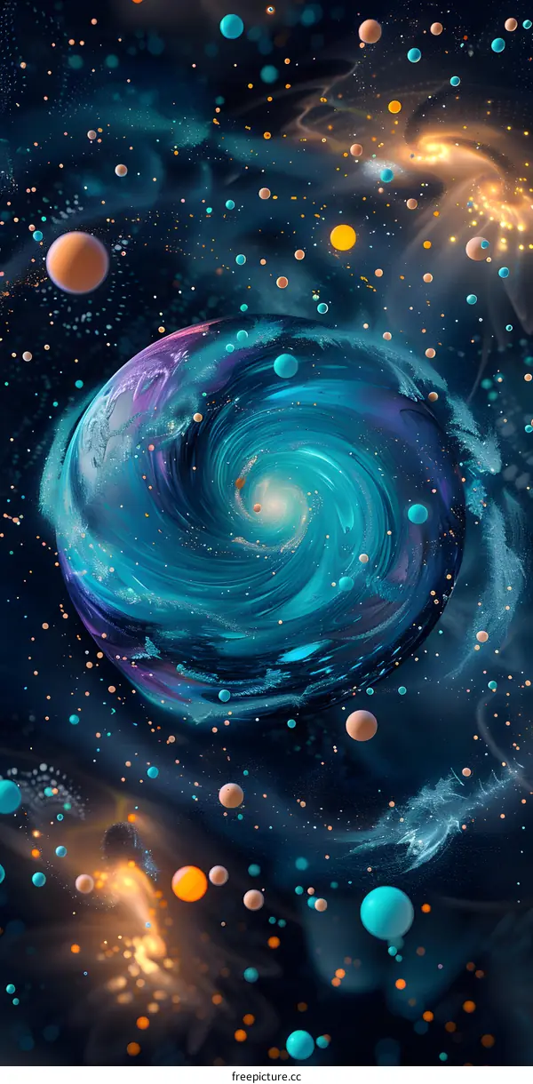 Blue and orange abstract painting