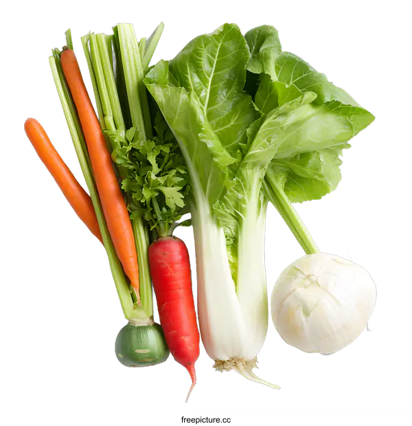 [Transparent Background PNG]Fresh Vegetables on White Background