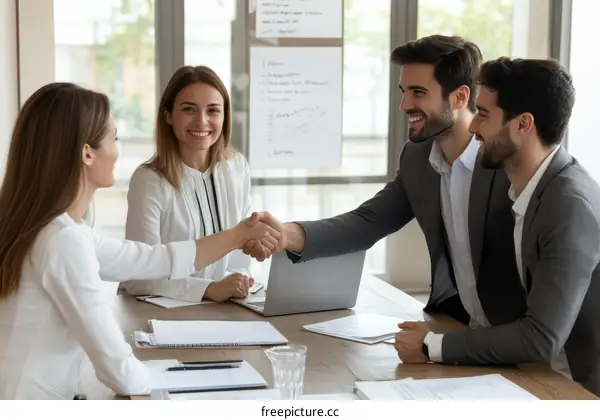 Business Negotiation and Handshake