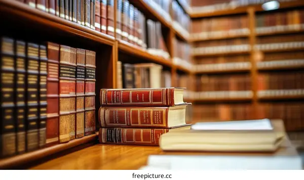 Well-Stocked Library Bookshelves
