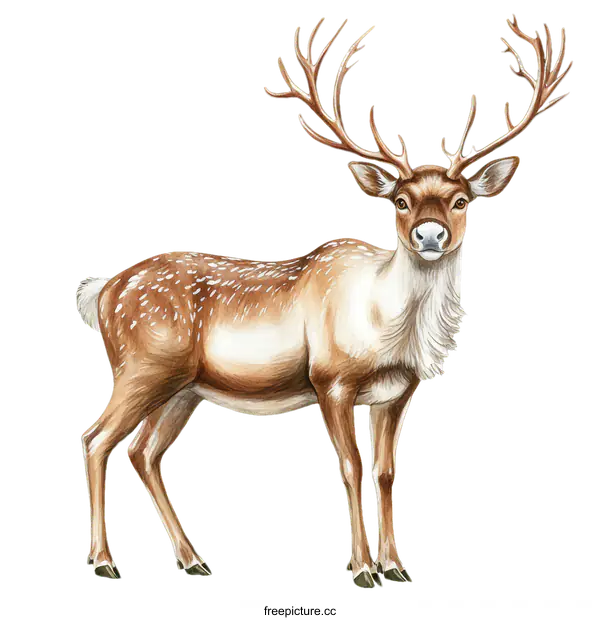 [Transparent Background PNG]Watercolor Illustration of a Majestic Deer