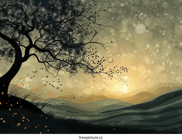 Lonely Tree on a Hill