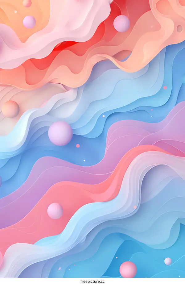 Abstract Wavy Background With Pastel Colors