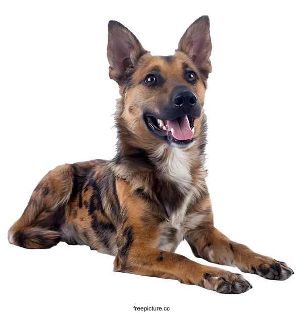 [Transparent Background PNG]Portrait of a Dutch Shepherd Dog