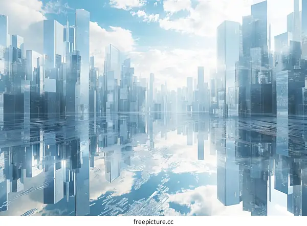 Futuristic Cityscape Reflection