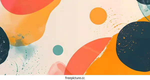 Abstract Shapes With Orange, Pink, Blue And Black Colors