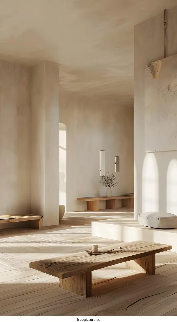 Minimalist Living Room Interior Design With Wooden Furniture