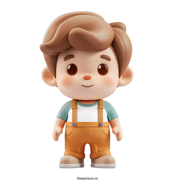 [Transparent Background PNG]3d cartoon character of a boy