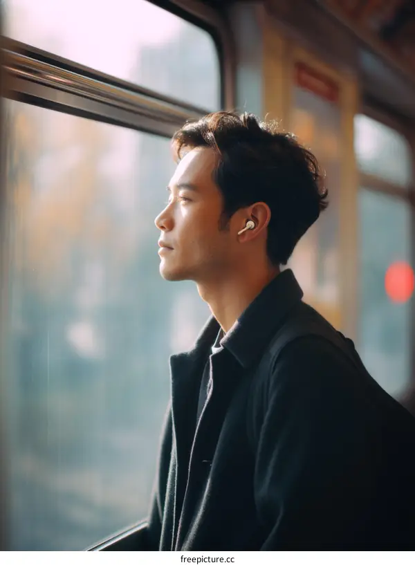 Urban Commute Reflection Passenger Window View