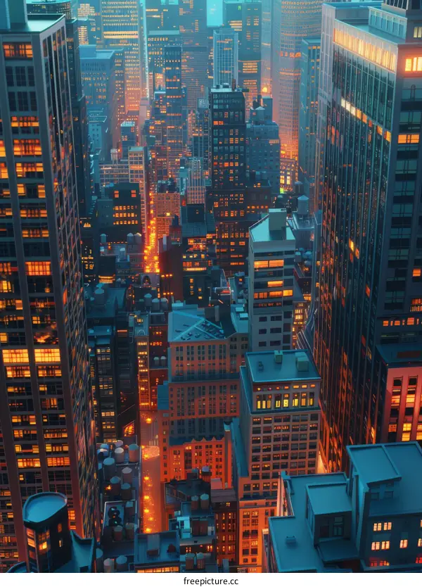 Night City Skyline Architectural View