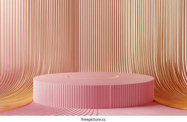 Pink and Gold Geometric Display Podium
