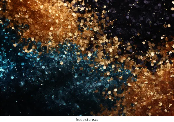 Blue and gold glitter texture background