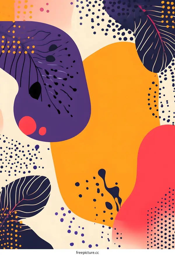 Abstract Background with Colorful Shapes and Dots