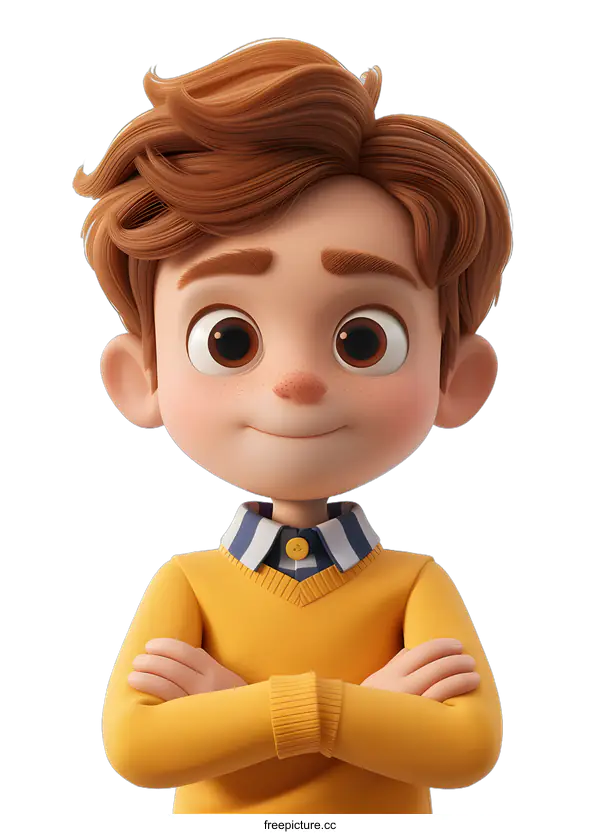[Transparent Background PNG]3D cartoon character of a boy