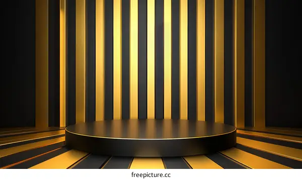 Luxury Black and Gold Geometric Product Display