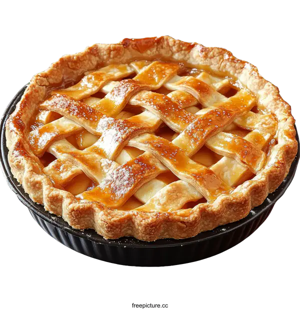 [Transparent Background PNG]Delicious Homemade Apple Pie in a Pan