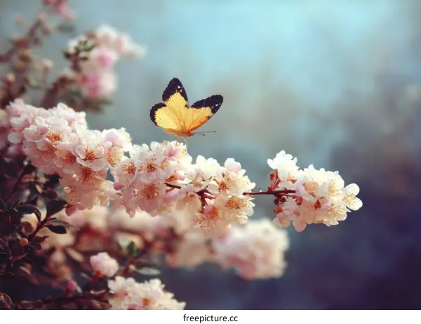 Beautiful Spring Blossoms with Butterfly