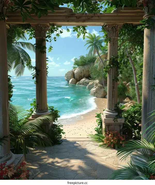 Overgrown Beach Ruins