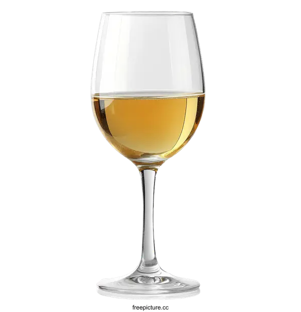 [Transparent Background PNG]Elegant Wine Glass with Golden Liquid
