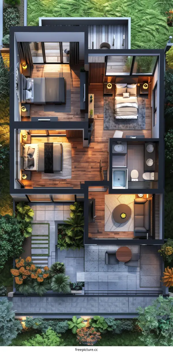 Modern Townhouse Floor Plan Design