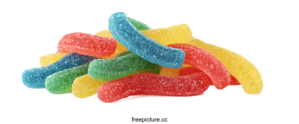 [Transparent Background PNG]Colorful Assorted Gummy Worms Candy