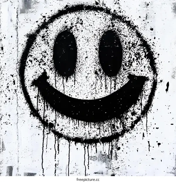 Abstract Graffiti Smiley Face Art Illustration