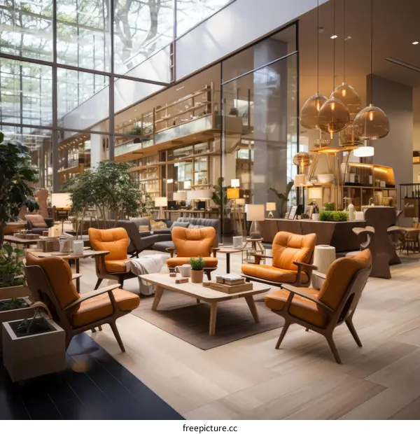 Modern office space with comfortable furniture